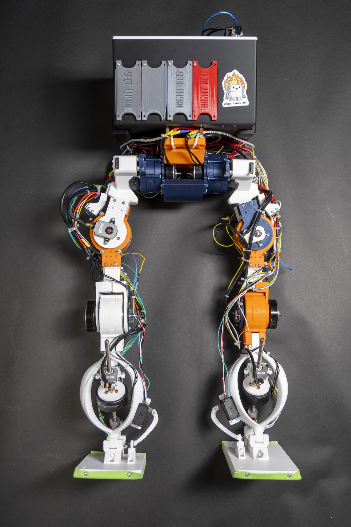 Current GLENN prototype — custom actuators, drivetrain, and wiring